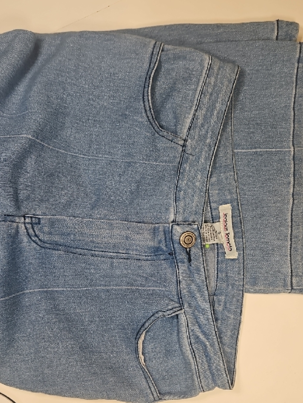 Jealous Tomato Light Blue Straight Leg Jeans with Seam Detail - Picture 3 of 4